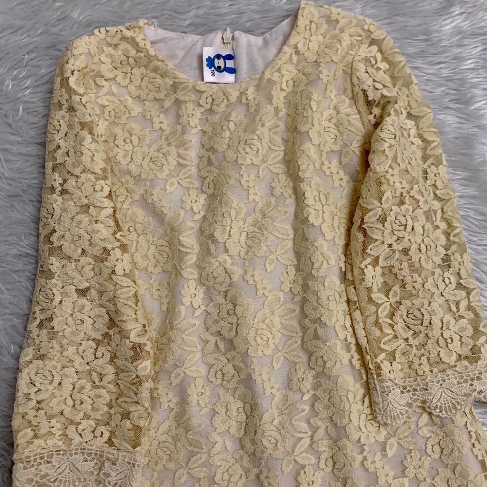 Girls Ivory Lace Dress